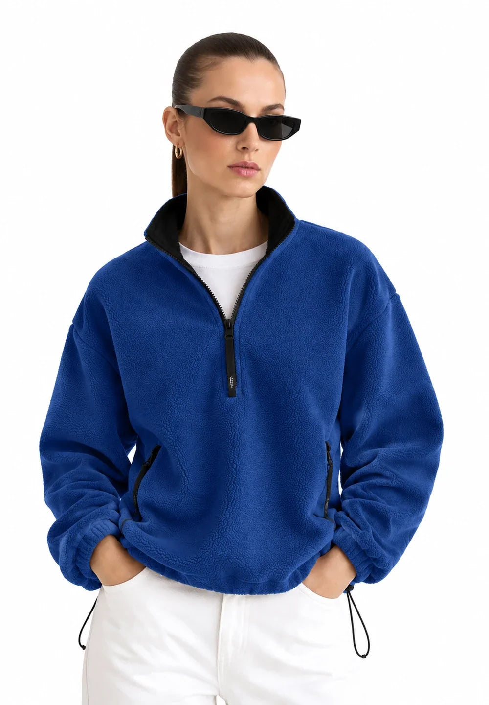 Women's Oversized Half-Zip Fleece Pullover