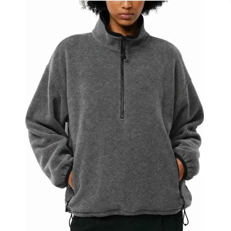 Women's Oversized Half-Zip Fleece Pullover