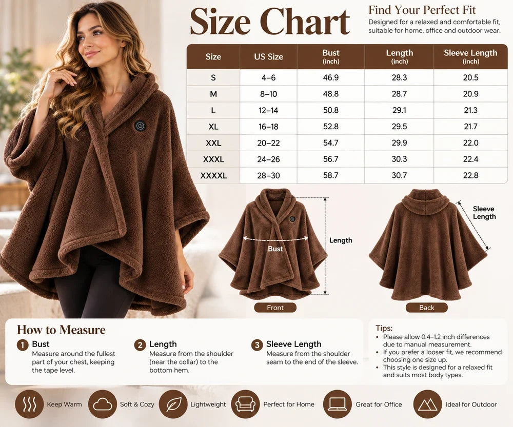 🔥 Christmas Sale — 50% OFF!❄️ Stay Warm All Winter — Portable Electric Heated Blanket Shawl