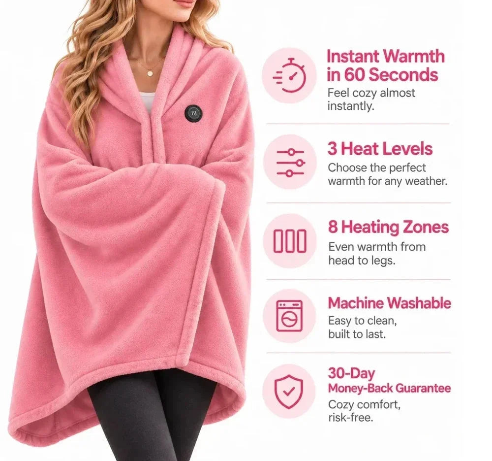 🔥 Christmas Sale — 50% OFF!❄️ Stay Warm All Winter — Portable Electric Heated Blanket Shawl