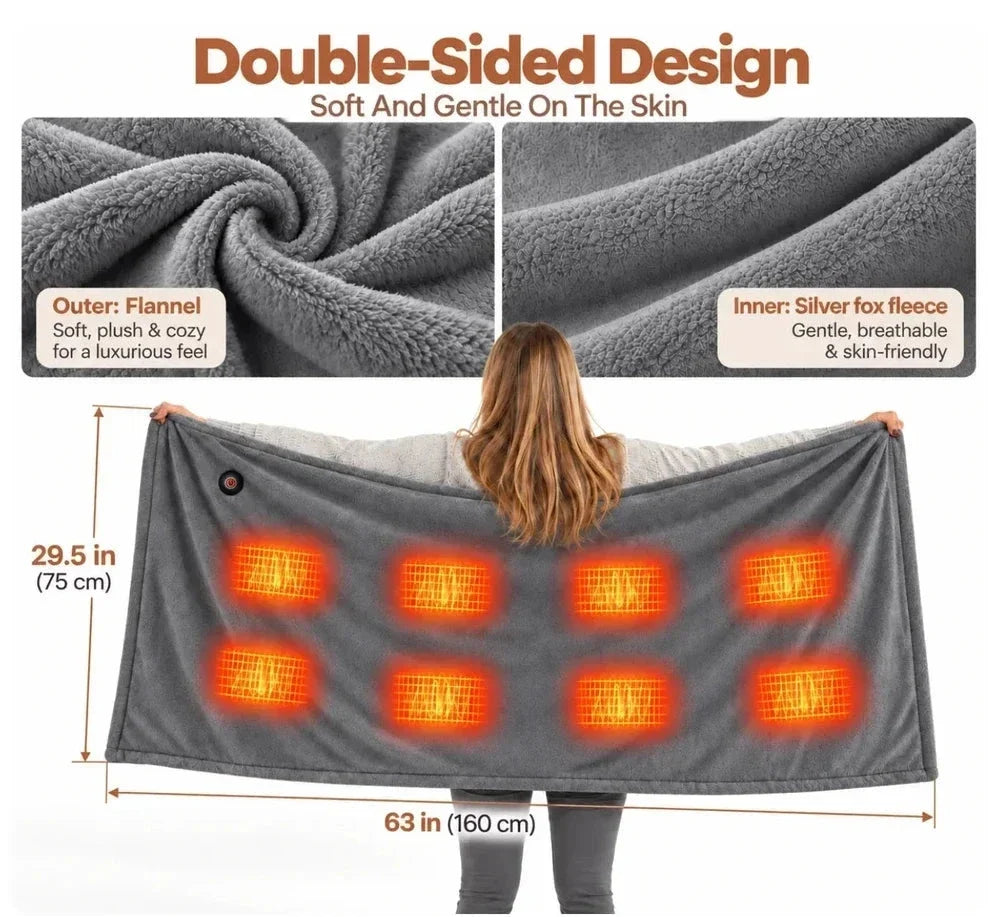 🔥 Christmas Sale — 50% OFF!❄️ Stay Warm All Winter — Portable Electric Heated Blanket Shawl