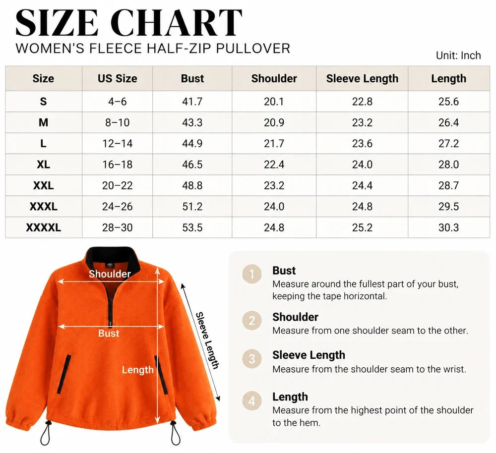 Women's Oversized Half-Zip Fleece Pullover